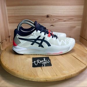 Asics Women's GEL-Resolution 8 Wide Tennis Shoes 1042A097 White Size 7.5 Wide